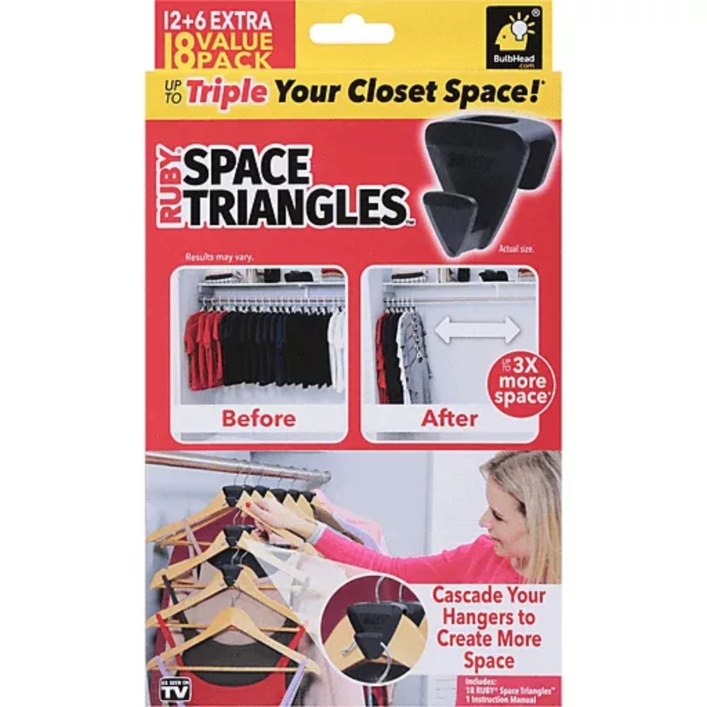 Ruby Space Triangles Closet Organizer 18pc Value Pack